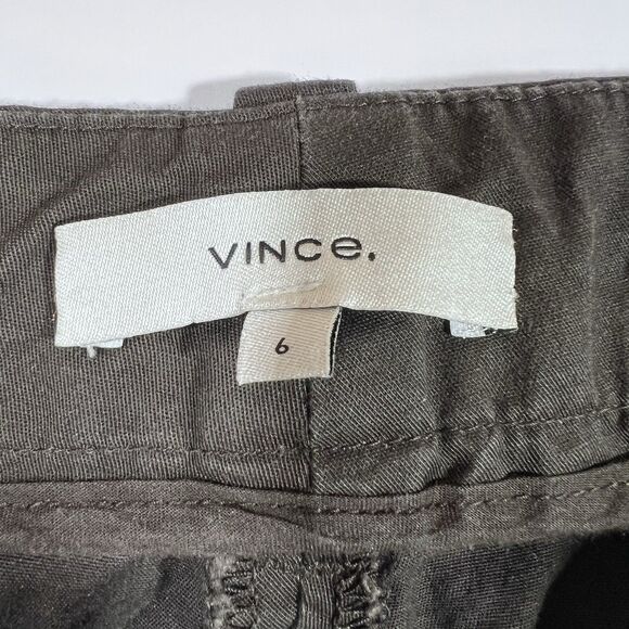 Vince Brown Cotton Twill Straight Chino Pants Trousers Women's Size 6 - Picture 9 of 11